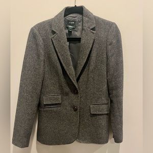 J. Crew Hackings Blazer Jacket in Herringbone Charcoal Grey Size 8